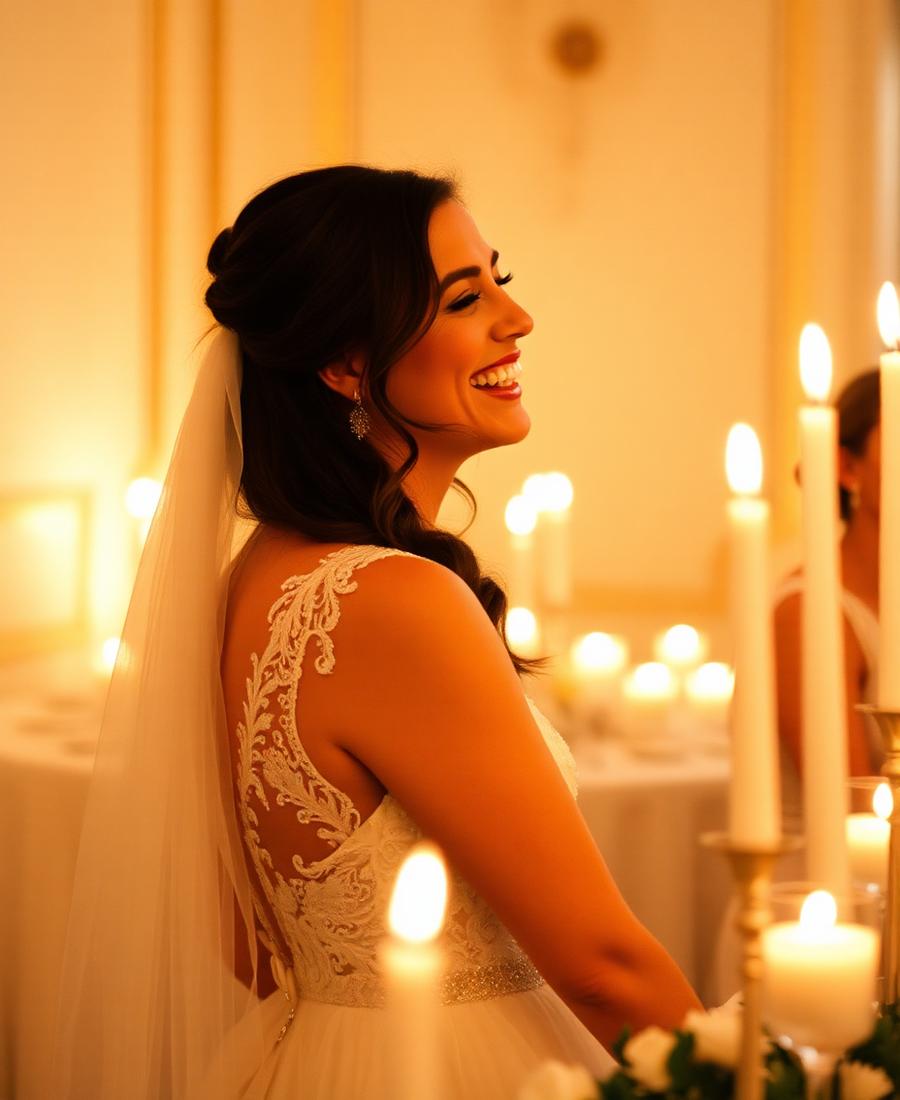 Registro de casamento à luz de velas